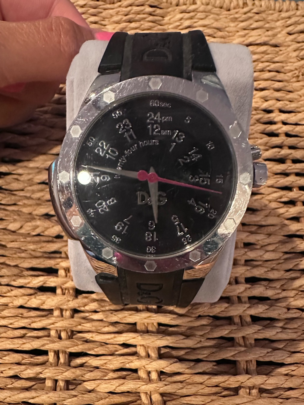 D&G Dolce & Gabbana Men's Stainless Steel Black Rubber Strap Watch